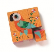 Drewniane klocki puzzle Papuga