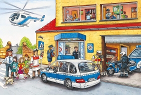 Puzzle 60: Policja + zabawka helikopter policyjny
