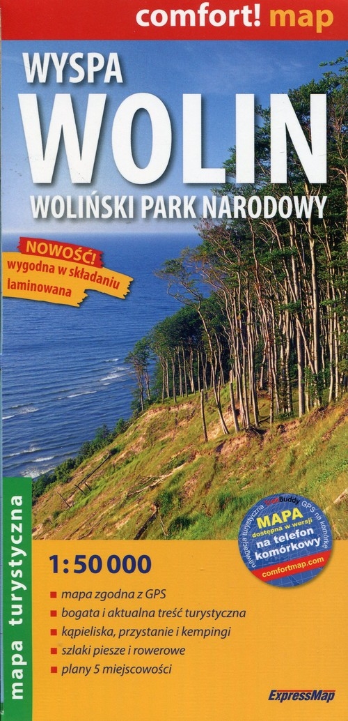 Wyspa Wolin Woliński Park Narodowy mapa turystyczna 1:50 000