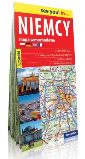 Niemcy mapa samochodowa 1:750 000