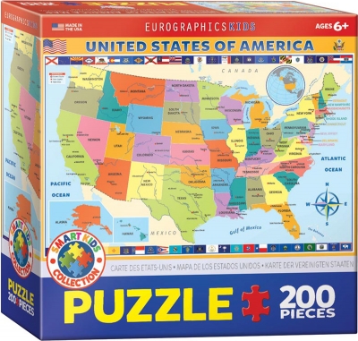 <img src='https://webimage.pl/pics/516/6/d628136606516.jpg' style='height:440px' /> Puzzle 200 Smartkids EG-Map of the USA 6200-0651