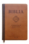 Biblia Pierwszego Kościoła ciemnobrązowa z paginatorami i suwakiem