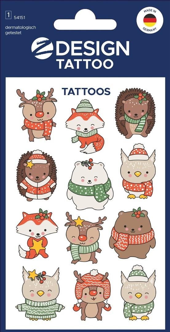 <img src='https://webimage.pl/pics/517/1/d4004182541517.jpg' style='height:440px' /> Tatuaże bożonarodzeniowe dla dzieci - zwierzęta