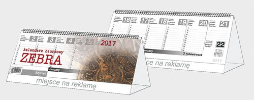 Kalendarz 2017 biurkowy Zebra