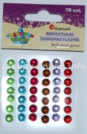KRYSZTALKI SAMOPRZYLEPNE OKRAGLE 6 KOLOROW 78 SZT K002 - 282702