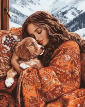 Malowania po numerach - Przytulanie zwierzaka