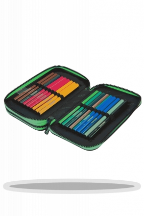 Coolpack, Piórnik podwójny z wyposażeniem Jumper 2 - Game Over Gradient Green (F066969)