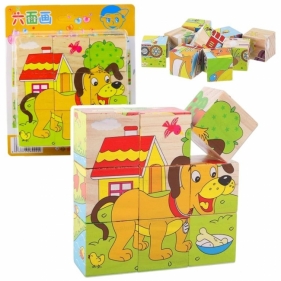 Układanka drewniana klocki Farma