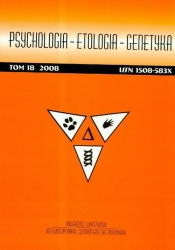 Psychologia etologia genetyka Tom 18/2008