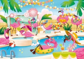 Puzzle Brilliant SuperColor 104: Flamingos Party (20151)