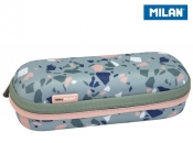 Piórnik owalny usztywniany Milan Terrazzo Green Eco zieolo-różowy (081145TZG)
