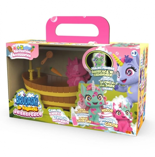 Brudaski w kąpieli Jednorożce Muffinka w łazience