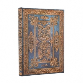 Kalendarz Paperblanks 2026 Blue Luxe Day-at-a-Time Midi twarda okładka