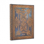 Kalendarz Paperblanks 2026 Blue Luxe Day-at-a-Time Midi twarda okładka