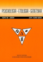 Psychologia etologia genetyka Tom 19 2009