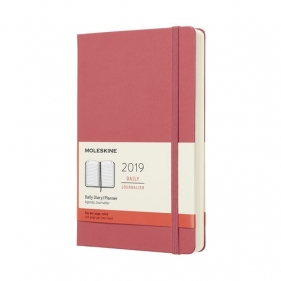 Kalendarz 2019 dzienny Moleskine 12M L , twarda oprawa, daisy pink