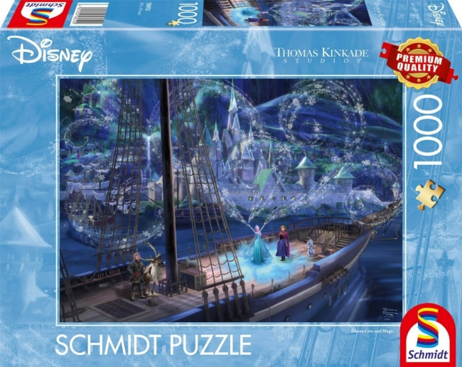 <img src='https://webimage.pl/pics/520/0/d4001504580520.jpg' style='height:440px' /> Puzzle 1000 Kraina Lodu: Miłość i magia (Disney)