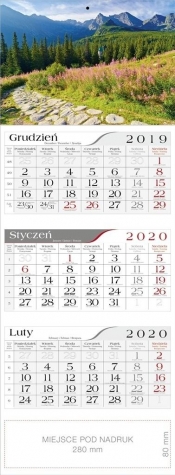 Kalendarz 2020 Trójdzielny Hala Gąsienicowa CRUX