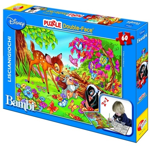 Puzzle dwustronne 2w1 bambi + mazaki