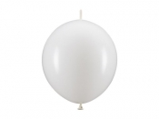 Balony z łącznikiem Metallic Pure White 28cm 20szt