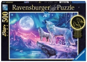 Puzzle 500: Wilk w zorzy polarnej (świecące w ciemności) (14952)