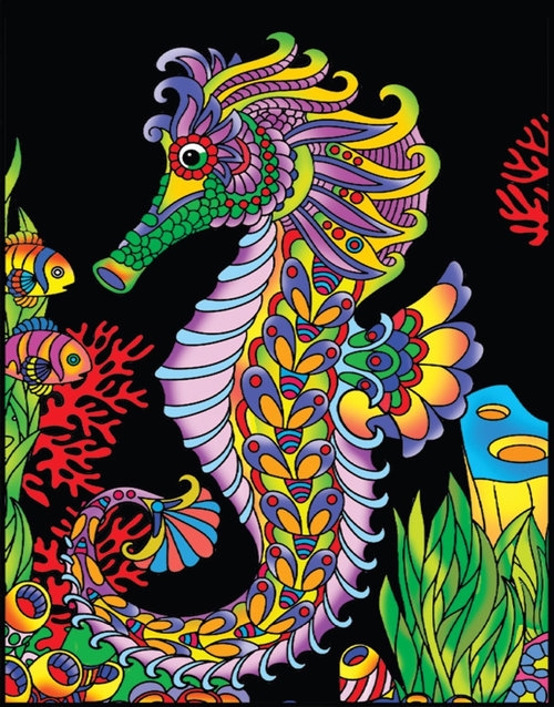 Kolorowanka Welwetowa Colorvelvet 47x35 cm Konik Morski