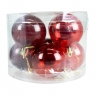  Bombki transparentne czerwone 8szt