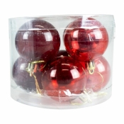 Bombki transparentne czerwone 8szt