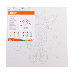Podobrazie bawełniane 25x25, tablica malarska MDF z nadrukiem, Żyrafa, Happy Color