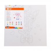 Podobrazie bawełniane 25x25, tablica malarska MDF z nadrukiem, Żyrafa, Happy Color