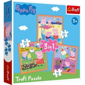 Puzzle 3w1: Pomysłowa Świnka Peppa (34852)