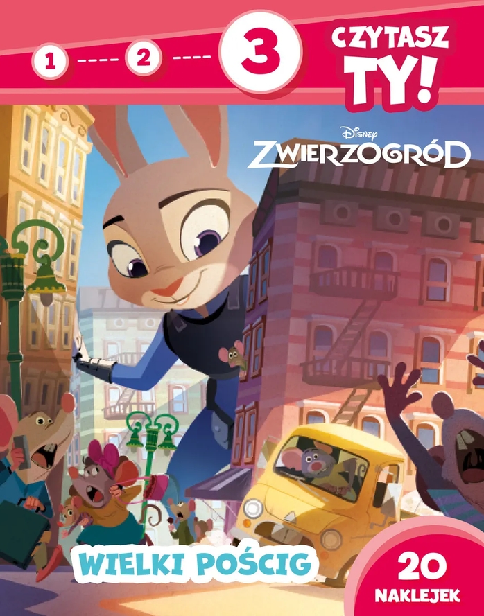 <img src='https://webimage.pl/pics/521/9/d9788383859521-4.png' style='height:440px' /> 1, 2, 3, czytasz ty! Poziom 3. Wielki pościg. Disney Zwierzogród