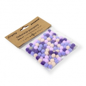 Dekoracje pompony 1cm fioletowe 120szt