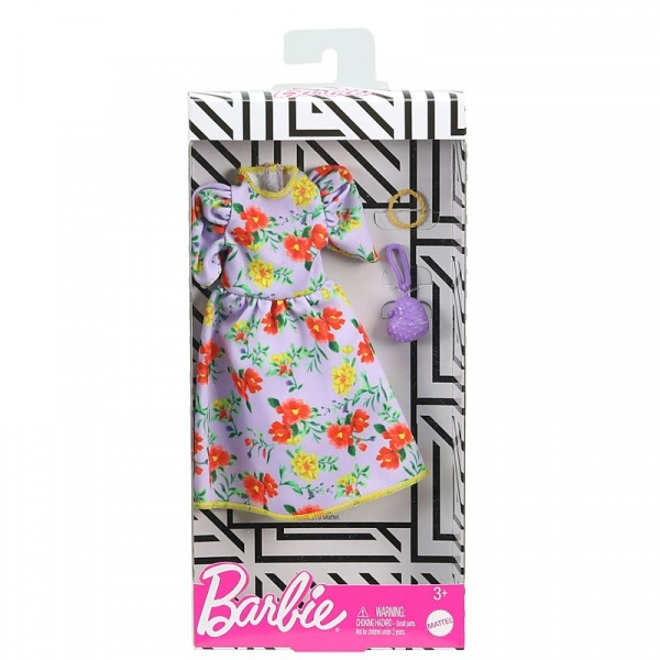 Barbie: Modne kreacje - sukienka biała w kwiatki (FND47/GHW84)