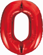 Balon foliowy Godan cyfra 0 czerwona 85cm (BCHCW0)