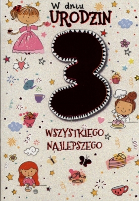 Karnet 3 urodziny dziewczynki PR-020