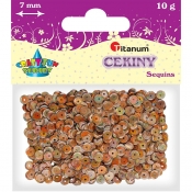 Cekiny okrągłe 7mm 10g - perłowe brązowe (304589)