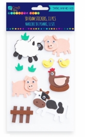 Naklejki 3d z pianki - farma, 11 szt. (KSPI-006)