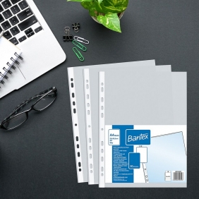 Koszulki na dokumenty Bantex Budget groszkowa A4+ kolor: bezbarwny typu U 90 mic. (400124957)