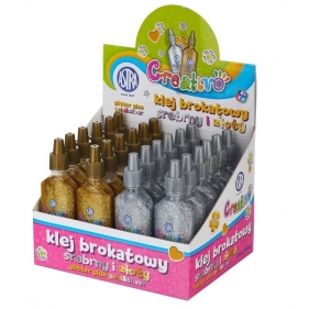 Klej brokatowy Astra złoty, srebrny, 24 szt. x 35ml (332118001)