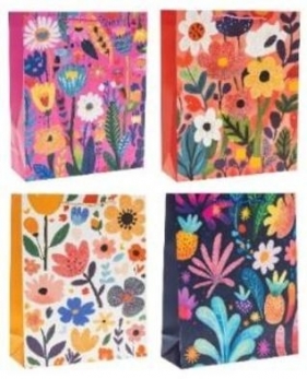 Torebka prezentowa 18x23x8cm Kwiaty MIX