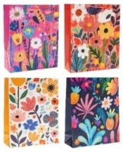 Torebka prezentowa 18x23x8cm Kwiaty MIX
