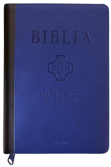 Biblia Pierwszego Kościoła granatowa z paginatorami i suwakiem