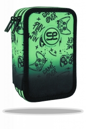 Coolpack, Piórnik potrójny z wyposażeniem Jumper 3 - Game Over Gradient Green (F067969)