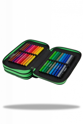 Coolpack, Piórnik potrójny z wyposażeniem Jumper 3 - Game Over Gradient Green (F067969)