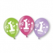 Balony lateksowe 27,5 cm dziewczynka 6 sztuk (999712)