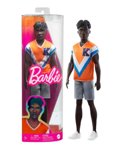 Lalka BARBIE Fashionistas Ken pomarańczowa koszulka (HPF79)