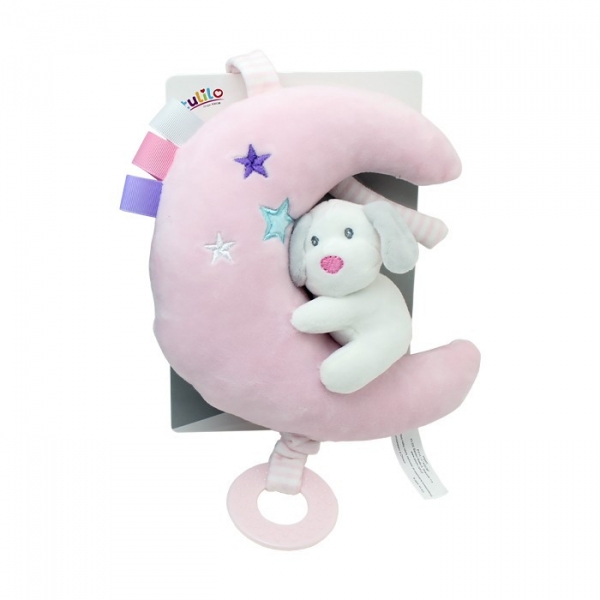 Pozytywka Księżyc New Baby Piesek biały 20 cm (5010d)