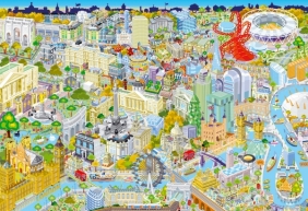 Gibsons, Puzzle 500: Widok z góry na Londyn (G3052) - Phil Dobson