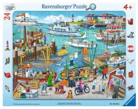 Ravensburger, Puzzle ramkowe 24: Dzień w porcie (6152)